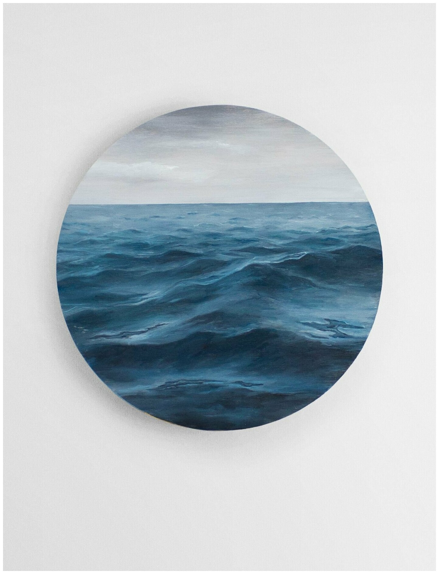 Картина Море маслом на круглом панно, пейзаж