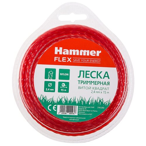 Леска триммерная Hammer Flex 216-202 2.4*15м