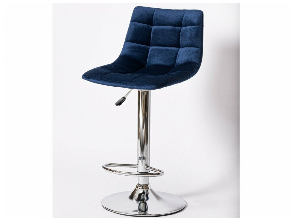 Барный стул BN-1219, синий вельвет