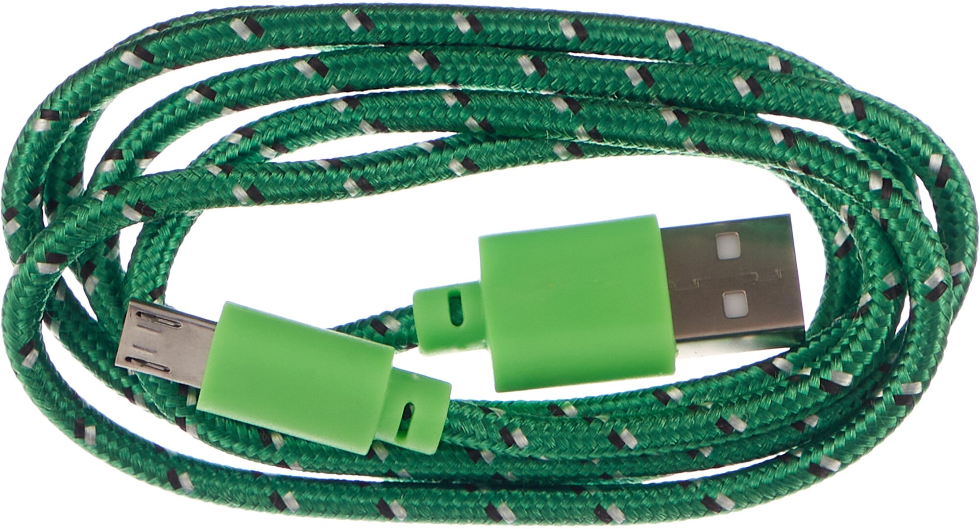 Кабель SmartBuy Socks USB - microUSB, 1 м, зеленый