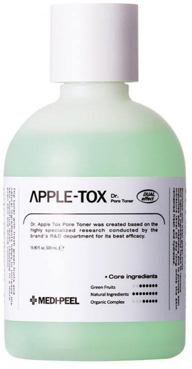 Оригинальный пилинг-тонер с ферментированными экстрактами MEDI-PEEL Dr. Apple-Tox Pore Toner, 500 мл.