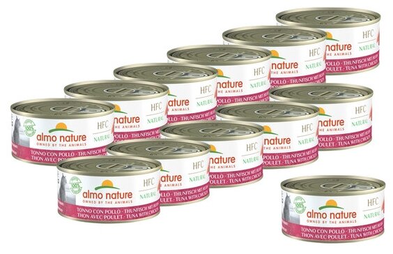 Almo Nature Консервы для Кошек с Курицей и Тунцом (HFC Natural - Tuna and Chicken) 0,15 кг х 12 шт.