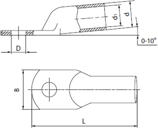 Наконечники медные КВТ ТМ 35-10-9 под опрессовку {42845} 1 шт - фотография № 3