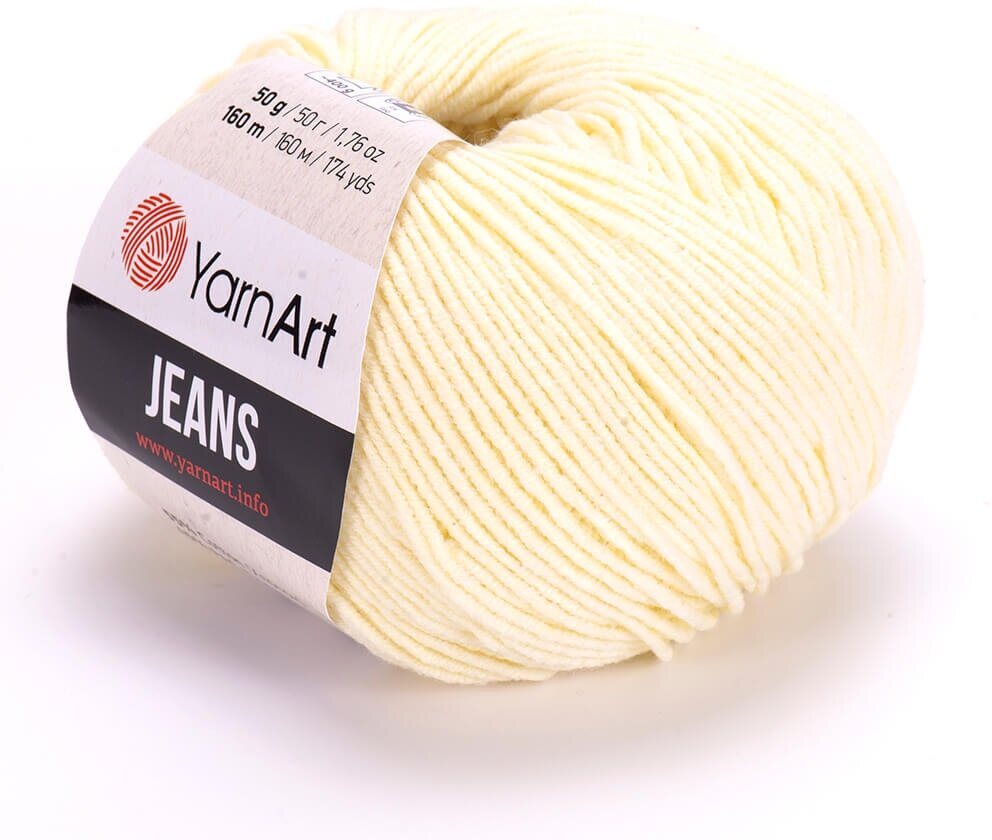 Пряжа YarnArt Jeans молочный (86), 55%хлопок/45%акрил, 160м, 50г, 1шт