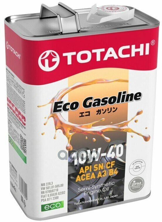 TOTACHI Масло Моторное Totachi Eco Gasoline 10W-40 4Л