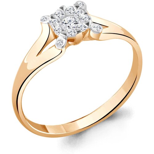 фото Золотое кольцо aquamarine 961632к с бриллиантом diamant-online