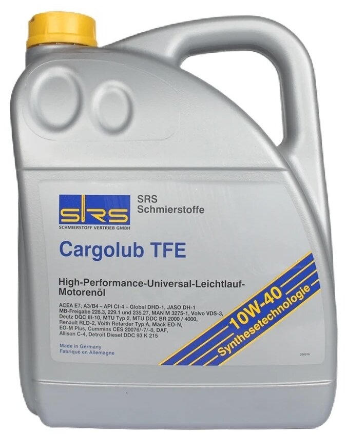 SRS Srs Масло Моторное Cargolub Tfe 10w-40 (5 Л) E7