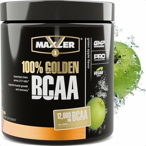 BCAA Maxler 100% Golden, яблоко, 210 гр. аминокислотный комплекс maxler 100% golden апельсин 210 гр