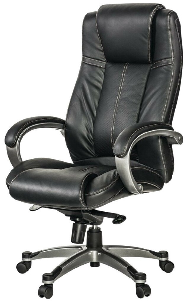 Кресло для руководителя Easy Chair 604 RT черное (рециклированная кожа с компаньоном, пластик)