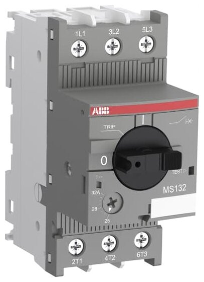 ABB Выключатель автоматический MS132-20 100кА с регулир. тепловой защитой 16A-20А Класс тепл. расцепит. 10 - фотография № 1