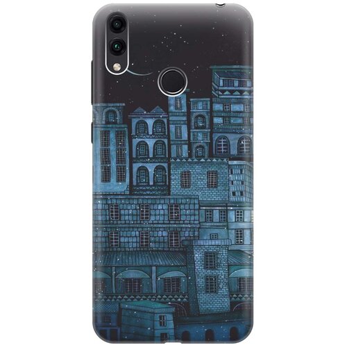 фото Re:paчехол - накладка artcolor для honor 8c с принтом "ночь над городом"