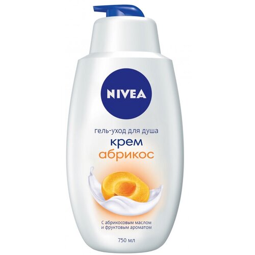 NIVEA Гель-уход для душа Крем абрикос с дозатором 750мл