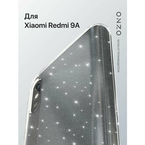Прозрачный чехол Xiaomi Redmi 9A с блестками / Защитный бампер Редми 9А cиликоновый чехол на xiaomi redmi note 11 pro ксиоми редми нот 11 про противоударный прозрачный с усиленными углами защитными бортами miuko