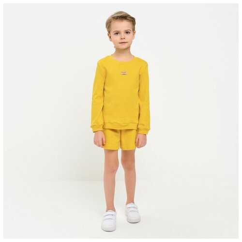 Комплект одежды Minaku, свитшот и шорты, спортивный стиль, размер 116, желтый