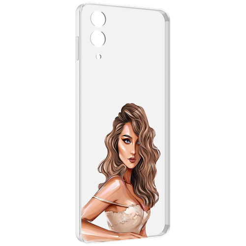 Чехол MyPads Кудрявая-девушка женский для Samsung Galaxy Z Flip 4 (SM-F721) задняя-панель-накладка-бампер