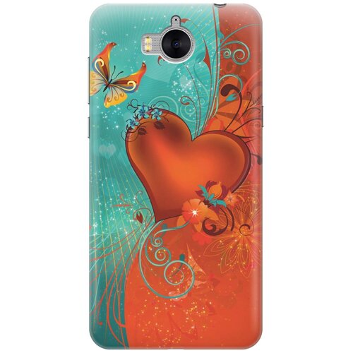фото Cиликоновый чехол на huawei y5 2017 / хуавей у5 2017 с принтом "сердце и бабочка" gosso