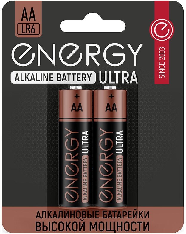 Батарейка Energy Ultra LR6 АА, в упаковке: 2 шт.