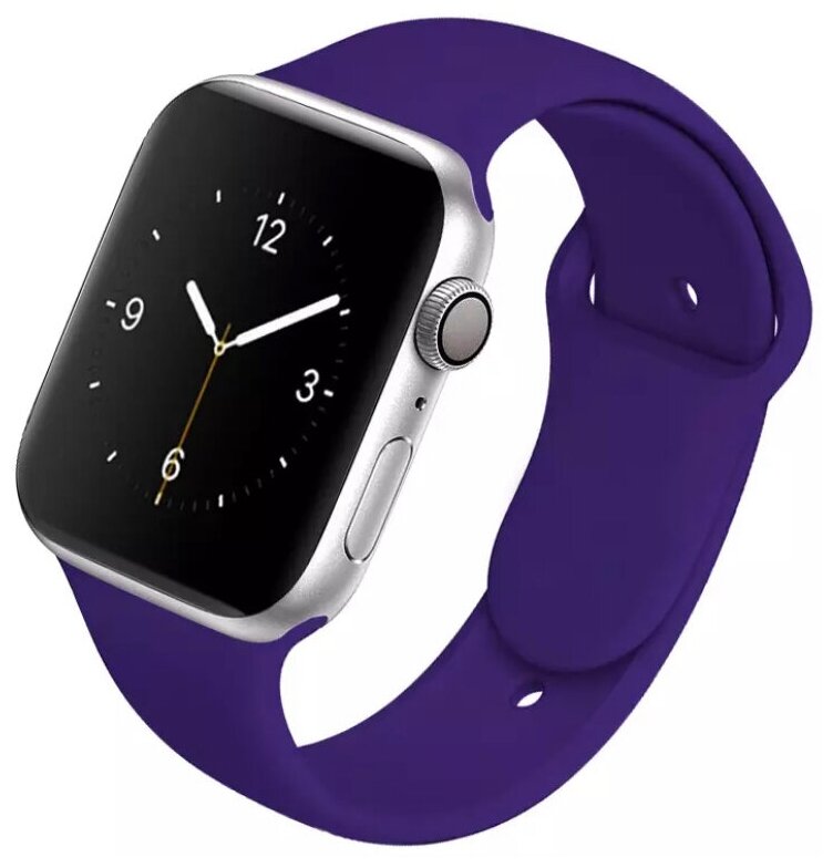 Силиконовый ремешок для Apple Watch 42/44/45 mm, сливовый, размер m/l