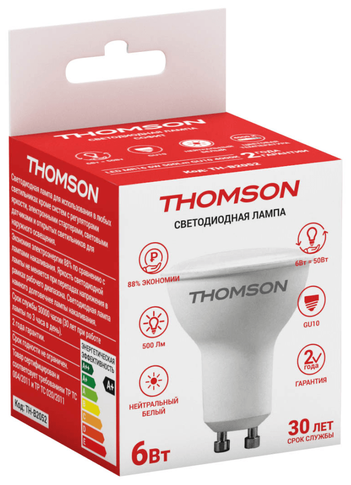 Лампа светодиодная Thomson TH-B2328, GU10, 10 Вт, 6500 К - фотография № 2