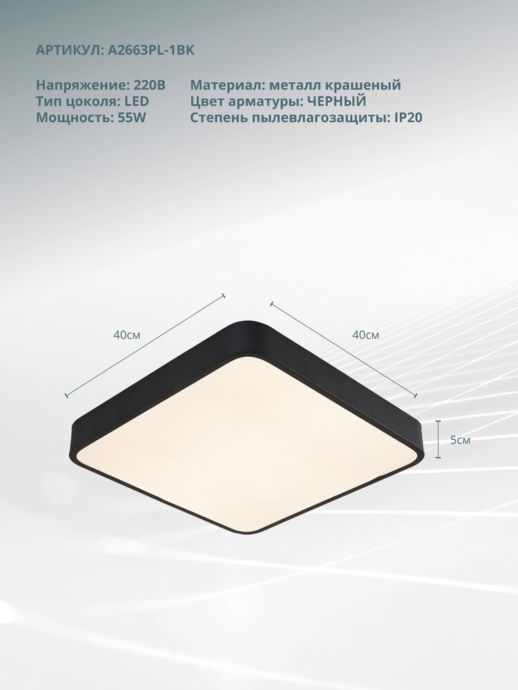 Потолочный светильник Arte Lamp A2663PL-1BK