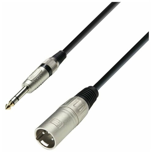 Adam Hall K3BMV0600 кабель микрофонный xlr (m) - trs 6.3 mm stereo, 0.31 мм², 6 м переходник jack stereo m xlr f adam hall 7856