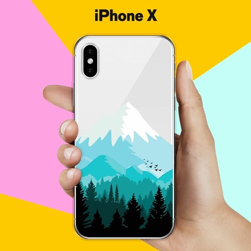 Силиконовый чехол Снежные горы на Apple iPhone X силиконовый чехол снежные горы на apple iphone 8 plus