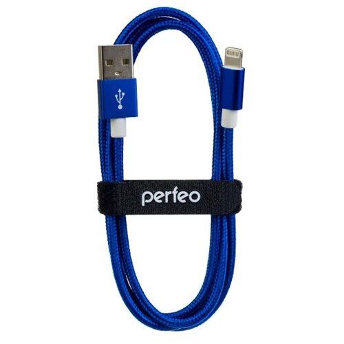 Кабель PERFEO для iPhone, USB - 8 PIN (Lightning), синий, длина 3 м. (I4312) perfeo переходник jack 3 5 mm розетка 8 pin lightning вилка a7027