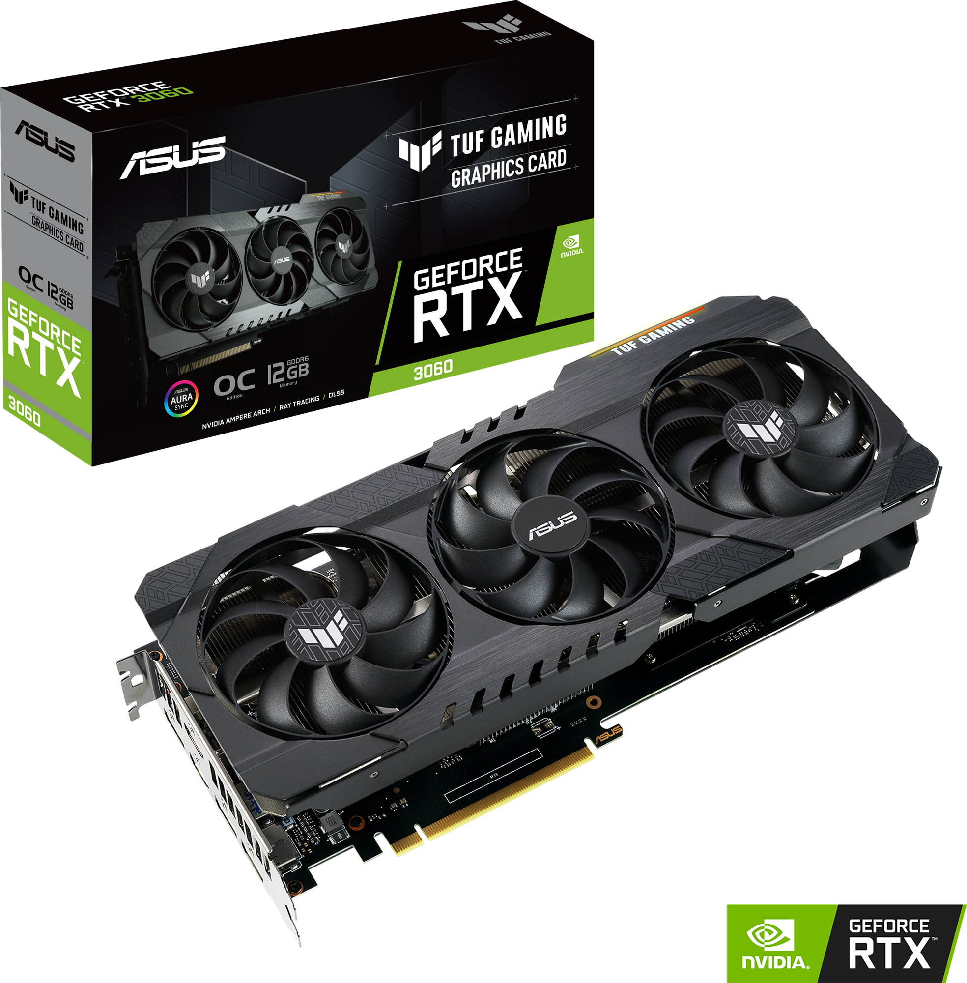 Видеокарта ASUS TUF Gaming GeForce RTX 3060 V2 OC Edition 12GB (TUF-RTX3060-O12G-V2-GAMING)