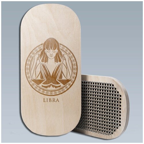 фото Доска садху со статичными гвоздями для йоги овал знаки зодиака весы - 1457 woodart
