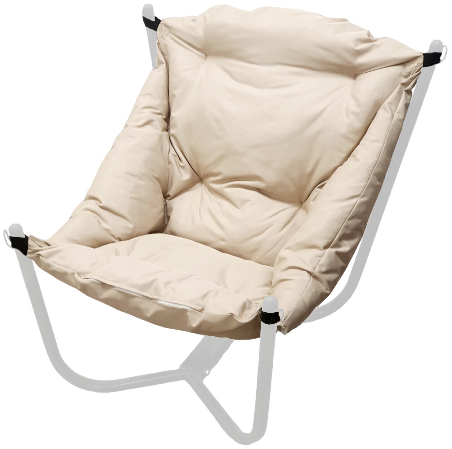Кресло белое M-Group Чил 12360101, бежевая подушка - фотография № 1