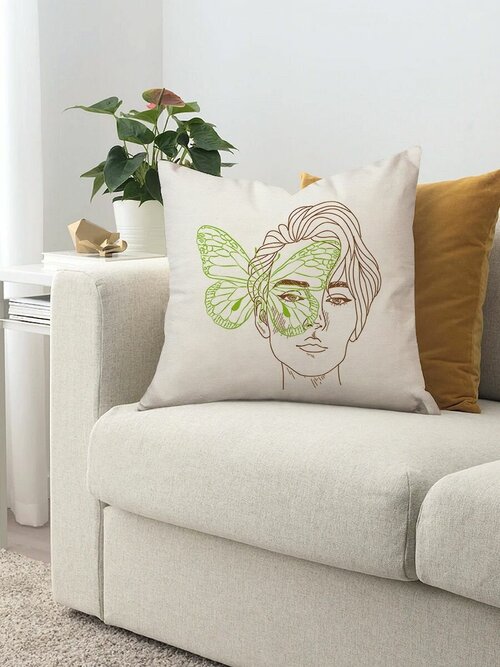 Подушка декоративная на диван С принтом