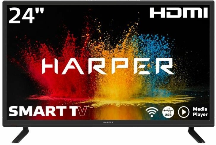 24" Телевизор HARPER 24R470TS 2021 VA, черный