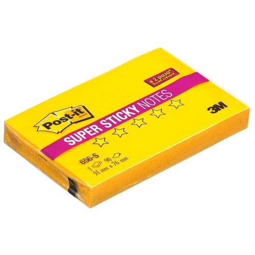 Стикеры Post-it Super Sticky 656-S, 76х51 желтый,90л