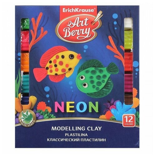 Пластилин ErichKrause Artberry с Алоэ Вера Neon 12 цветов/216г (41767)