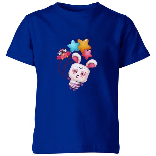 Футболка Us Basic, размер 8, синий детская футболка зайка с шариками и совой 152 синий