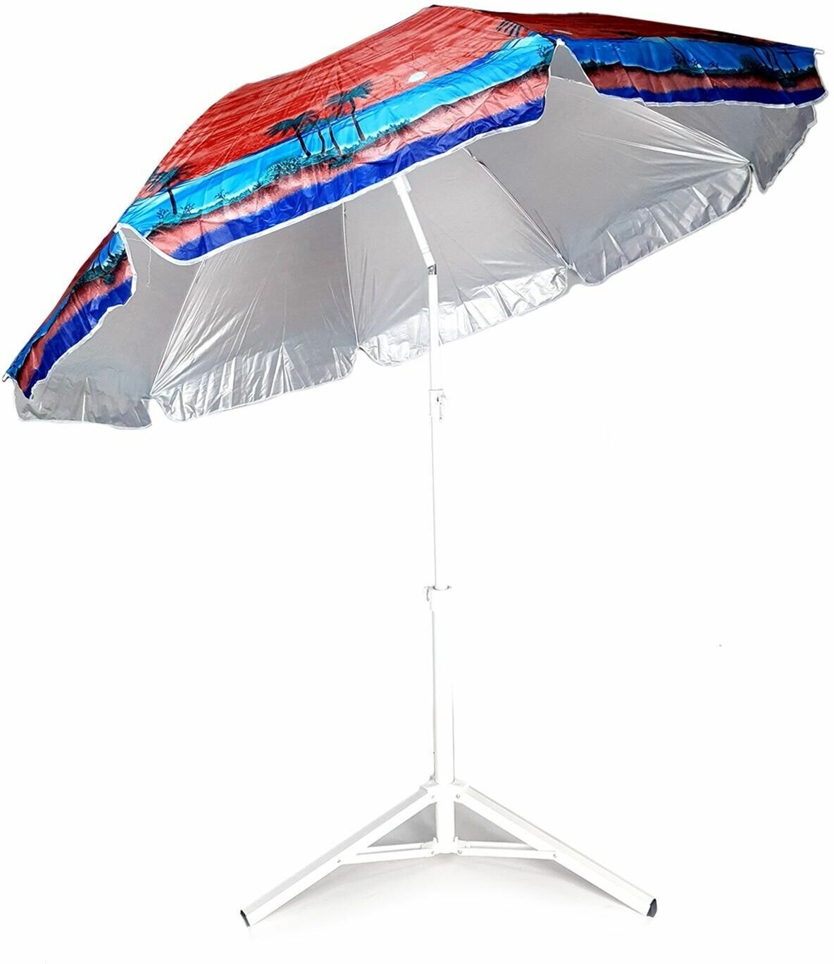 Зонт пляжный садовый красный - фотография № 4