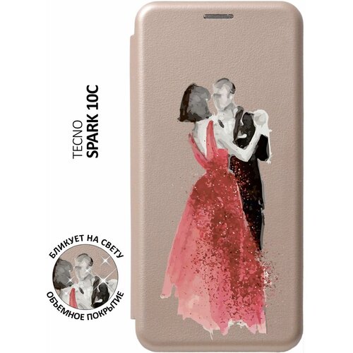 Чехол-книжка Dancing Couple на Tecno Spark 10C / Техно Спарк 10С с 3D эффектом золотой чехол книжка suach a perfect day на tecno spark 10c техно спарк 10с с 3d эффектом золотой