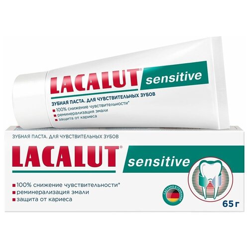 Лакалют Сенситив, зубная паста, 65 г зубные пасты lacalut зубная паста basic sensitive