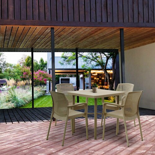 Комплект садовой мебели Mandella Zeugma/Defne бежевый из 5 предметов, садовая мебель, прихожая мебель