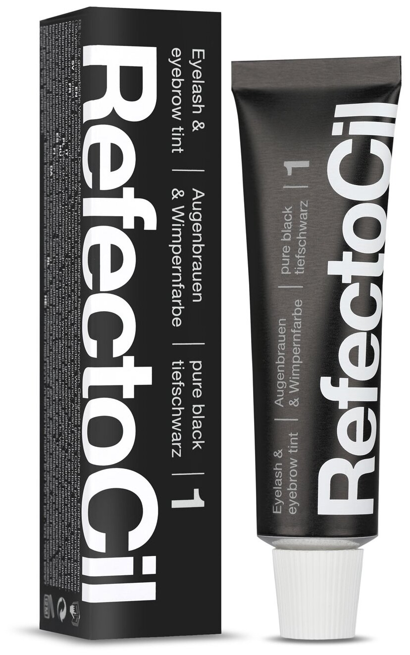 RefectoCil Краска для бровей и ресниц 1 pure black/черный, 15 мл