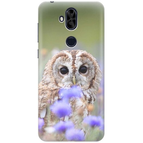 фото Cиликоновый чехол на asus zenfone 5q / 5 lite zc600kl / асус зенфон 5 кью / 5 лайт с принтом "сова и васильки" gosso