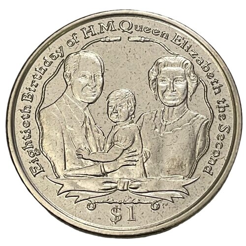 Брит. Виргинские острова 1 доллар 2006 г. (80 лет со дня рождения Елизаветы II - Королева и ребёнок)