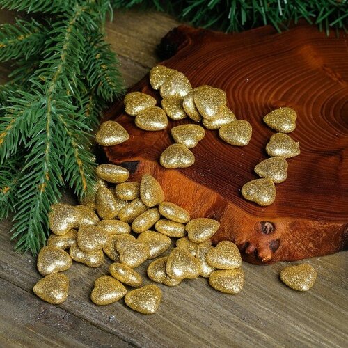 Фигурка для поделок и декора Сердце набор 50 шт размер 1 шт 151505 см цвет золото 1шт 382₽