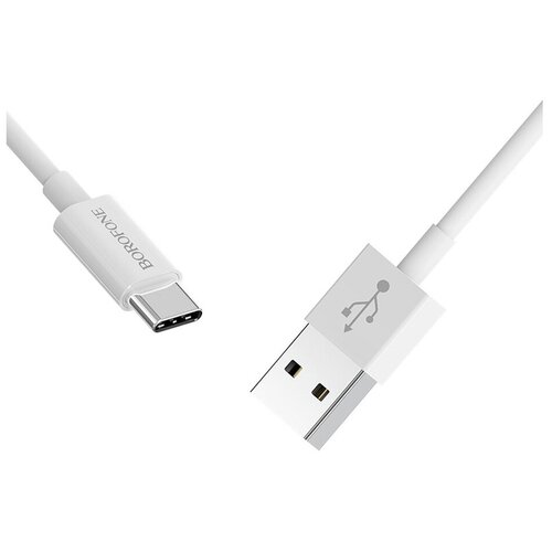 Кабель USB, Type-C, Borofone BX22 Bloom, белый кабель usb type c borofone bx22 bloom белый