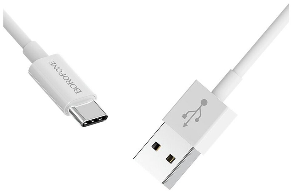 фото Кабель USB - Type-C Borofone BX22 Bloom, 1.0м, цвет белый