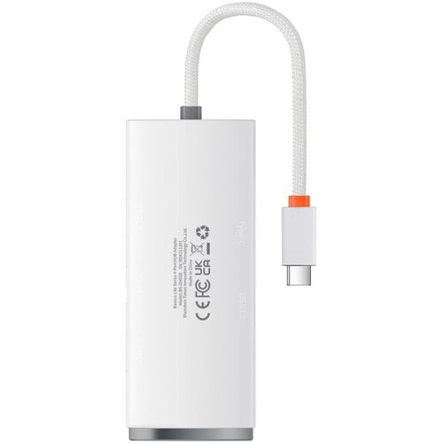 Хаб Baseus Lite Series 4-Port Type-C HUB Adapter (Type-C to USB 3.0x4 ) 25 см White (WKQX030302) хаб baseus lite series 4 port type c hub adapter type c to usb 3 0x4 2 м white wkqx030502