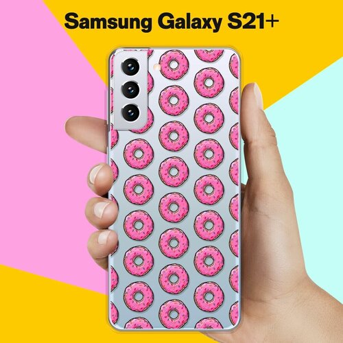 силиконовый чехол на samsung galaxy s21 самсунг с21 плюс с принтом каллы Силиконовый чехол Пончики на Samsung Galaxy S21+
