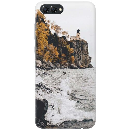 фото Cиликоновый чехол на honor v10 / хонор в10 с принтом "северный маяк" gosso