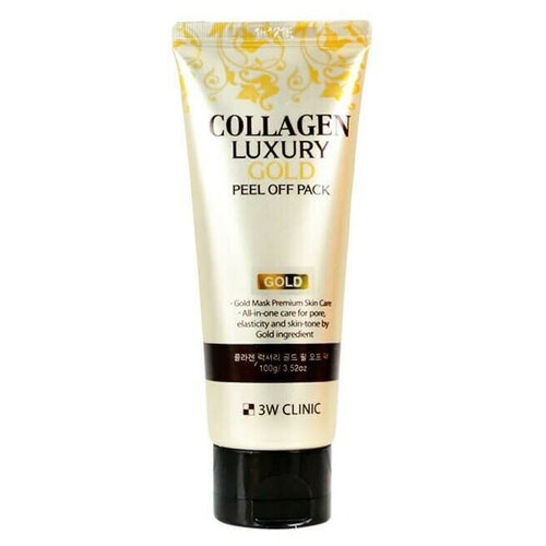 3W Clinic Collagen Luxury Gold маска-пленка очищающая с коллагеном и золотом, 100 г, 100 мл маска плёнка 3w clinic collagen luxury gold peel off pack 100 г
