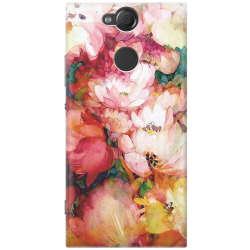 фото Cиликоновый чехол на sony xperia xa2 / сони иксперия ха2 с принтом "яркие цветы" gosso